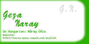 geza naray business card
