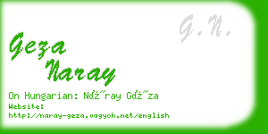 geza naray business card